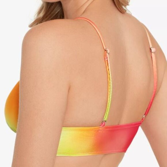 Salt & Cove NWT Rainbow Printed Front-Tab Bikini Swim Top Size XL - Picture 2 of 11